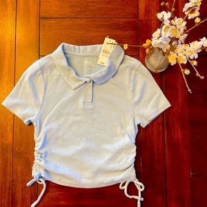 NWT Baby Blue Pacsun Crop Polo! Size S